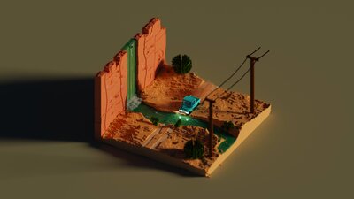 Sunset Stream Crossing 4K Iso